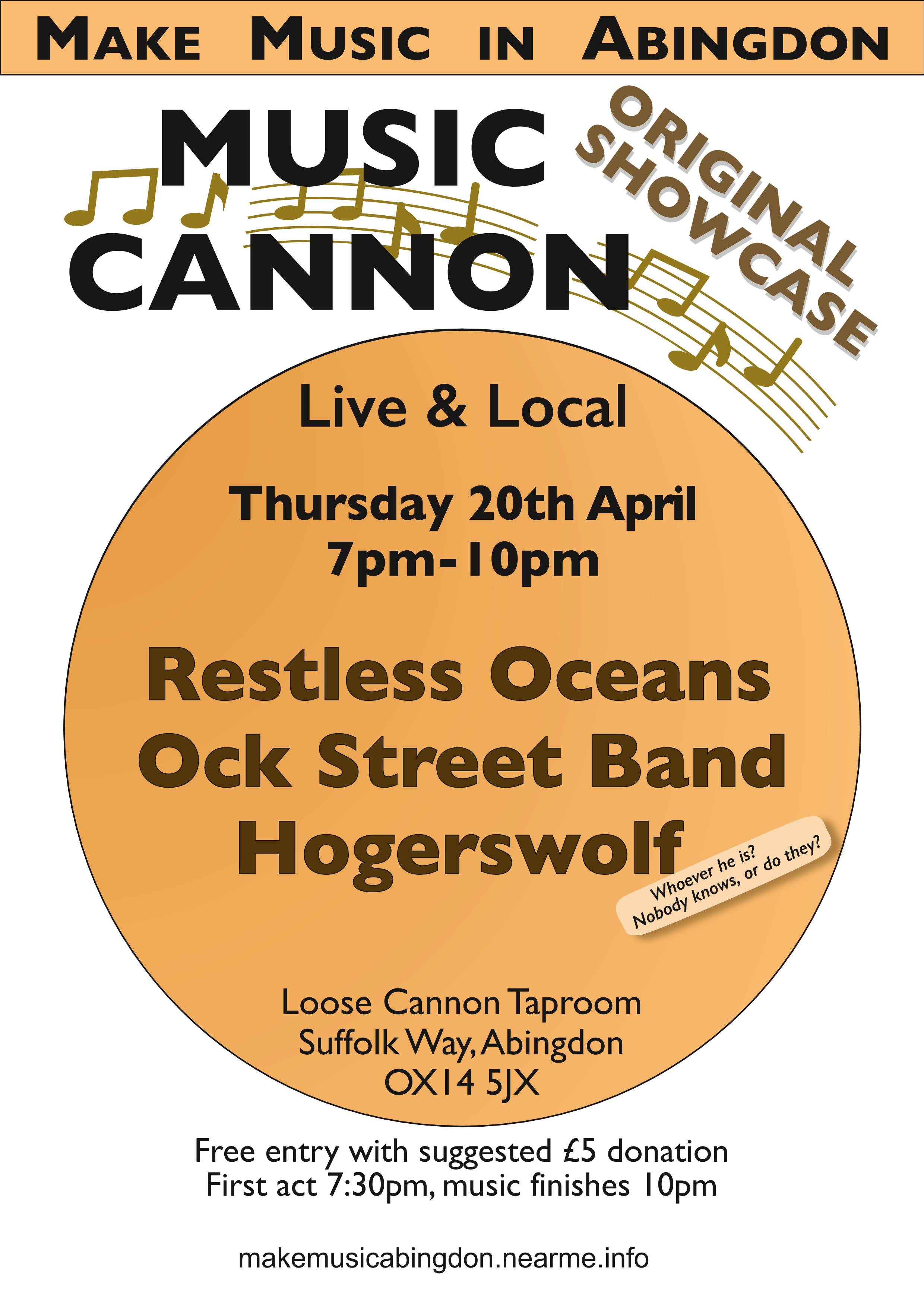 Cannon Showcase 16th April 2023. Restless Oceans, Oak Street Band, Hogerswolf